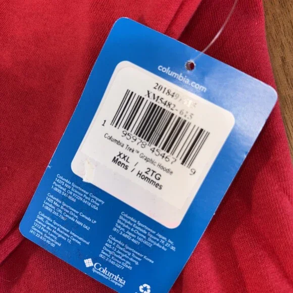 Columbia Men's Trek Graphic Hoodie, Mountain Red/Treestriped Flag, XX-Large NWT - Picture 10 of 15